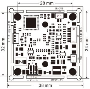 ابعاد برد و سنسور تصویر دوربین مداربسته IMX323+FH8536E