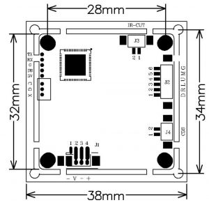 ابعاد برد و سنسور تصویر دوربین مداربسته FH8536H+GC2053